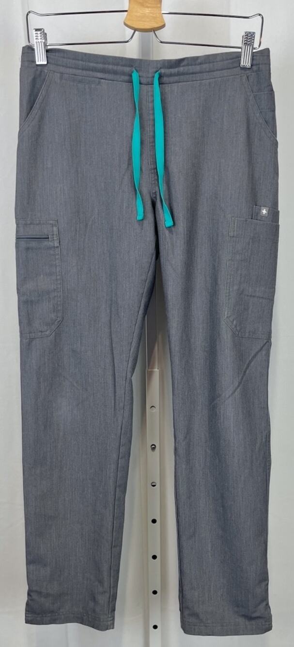 FIGS Yola Skinny Scrub Pants TW2000R Drawstring Pockets Stretch Gray Size S